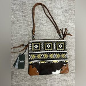 Myra Bag - Bison Ridge Small & Crossbody Bag - Geometric with Hide - NWT!